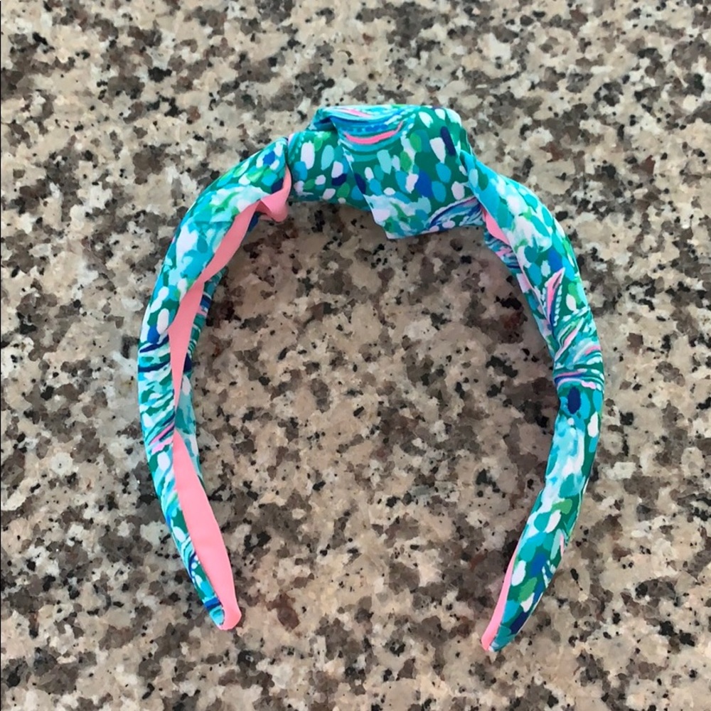 Lilly Pulitzer Teal, Pink & White Knotted Headband